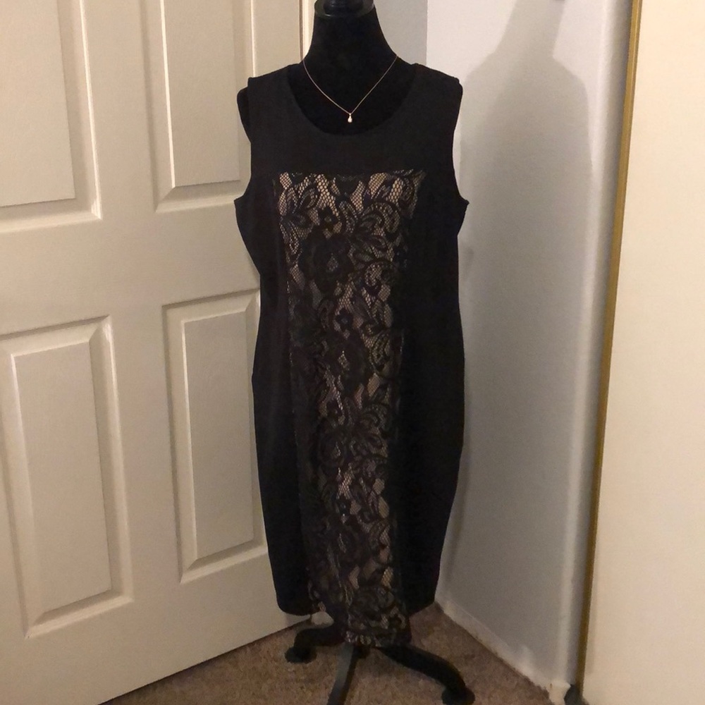 Black and nude lace dress